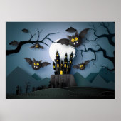 Papercut Haunted Castle and Bats Poster (Voorkant)
