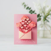 Papercut Hearts Valentijns's Groet Briefkaart (Staand voorkant)