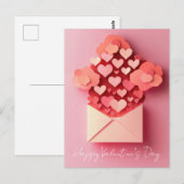Papercut Hearts Valentijns's Groet Briefkaart (Voorkant / Achterkant)
