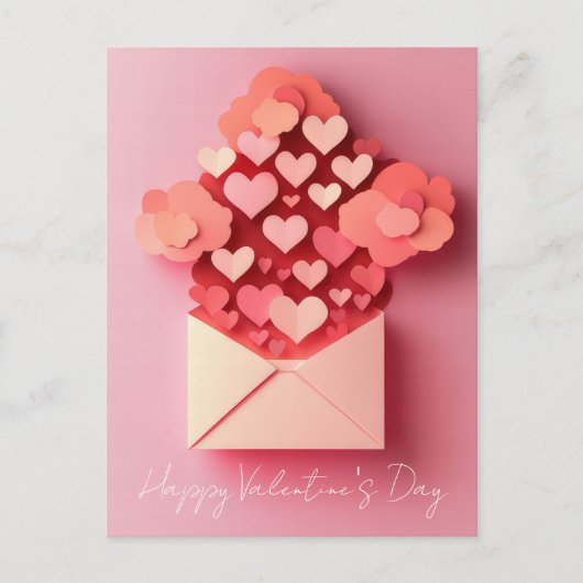 Papercut Hearts Valentijns's Groet Briefkaart (Voorkant)