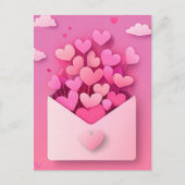 Papercut Hearts Valentijns's Groet Briefkaart (Voorkant)