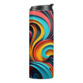 Papercut Kleurrijke Golven Kunstwerk Thermosbeker (Gedraaid links)