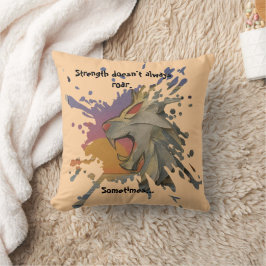 Papercut Lion & Ocean Sunrise Throw Pillow Kussen