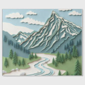 Papercut Mountain ontwerp Cadeaupapier (Vlak)