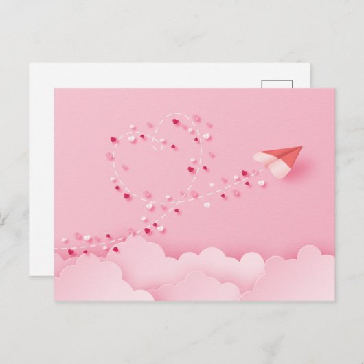 Papercut papieren vliegtuig briefkaart (Voorkant / Achterkant)