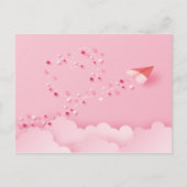 Papercut papieren vliegtuig briefkaart (Voorkant)