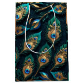 Papercut Peacock Feathers patroon Medium Cadeauzakje (Voorkant)