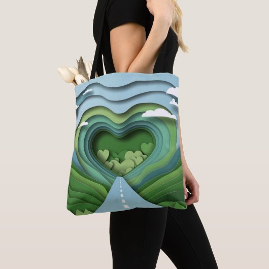 Papercut Road Shopping Errand Canvas tas (Dichtbij)