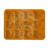 Papercut Rooster Calendar 2017 Choose color Magnet Magneet (Horizontaal)