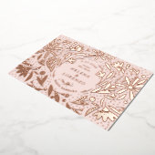 Papercut Rustic Flowers Save the Date Roos Gold Folie Uitnodiging (Gedraaid)
