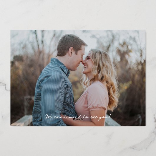 Papercut rustieke bloemen opslaan de datum goud folie uitnodiging (Achterkant)