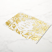 Papercut rustieke bloemen opslaan de datum goud folie uitnodiging (Gedraaid)