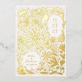 Papercut rustieke bloemen opslaan van de datum folie uitnodiging (Voorkant)