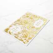 Papercut rustieke bloemen opslaan van de datum folie uitnodiging (Gedraaid)