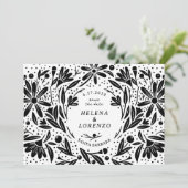 Papercut rustieke bloemen save the date (Staand voorkant)