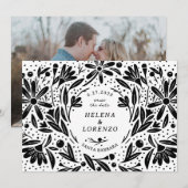 Papercut rustieke bloemen save the date (Voorkant / Achterkant)