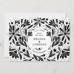 Papercut rustieke bloemen save the date