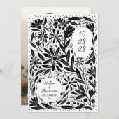 Papercut rustieke bloemen save the date (Voorkant / Achterkant)