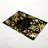 Papercut rustieke bloemen zwart Save the Date goud Folie Uitnodiging (Gedraaid)