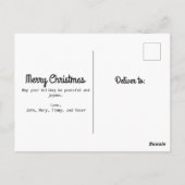 Papercut Santa bezorgt cadeau voor Kerstmis Briefkaart (Achterkant)