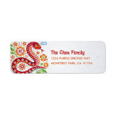 Papercut Slang Chinese Maan Nieuwjaar 2025 Modern Etiket (Voorkant)