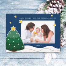 Papercut Stars & Snowy kerstboomfamilie Foto
