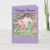 Papercut Style Easter Bunny Greeting Card Kaart (Voorkant)