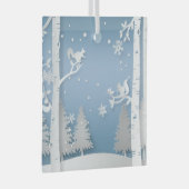 Papercut Winter Forest and Squirrels Glas Ornament (Voorkant Rechts)