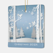 Papercut Winter Forest and Squirrels Keramisch Ornament (Links)