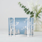 Papercut Winterbos en Eekhoorns Kerstmis Briefkaart (Staand voorkant)