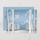 Papercut Winterbos en Eekhoorns Kerstmis Briefkaart (Voorkant / Achterkant)