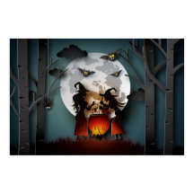 Papercut Witches in het Bos