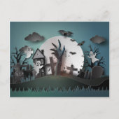 Papercut Zombie Graveyard & Ghosts Briefkaart (Voorkant)