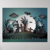 Papercut Zombie Graveyard & Ghosts Poster (Voorkant)