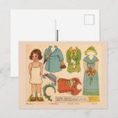 PAPERDOLL GIRL VINTAGE CUTE POSTCARD BRIEFKAART (Voorkant / Achterkant)