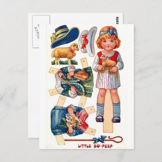  Paperdoll Little Bo Peep Briefkaart (Voorkant / Achterkant)