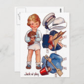 Paperdoll Little Boy Jack Briefkaart (Voorkant / Achterkant)