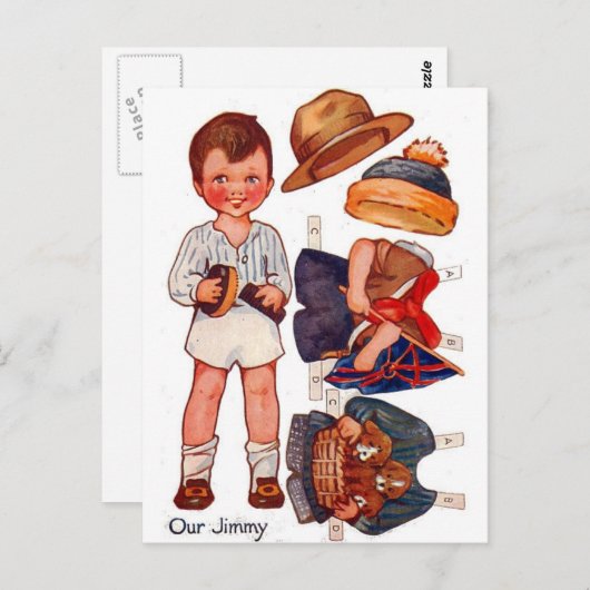  Paperdoll Little Boy Jimmy Briefkaart (Voorkant / Achterkant)