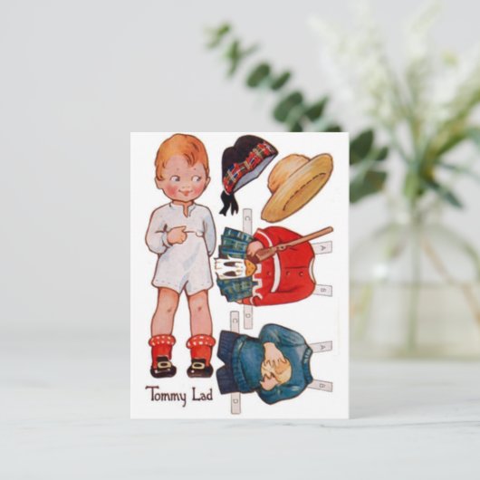  Paperdoll Little Boy Tommy Briefkaart (Staand voorkant)