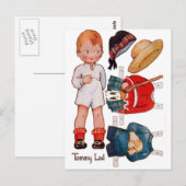  Paperdoll Little Boy Tommy Briefkaart (Voorkant / Achterkant)