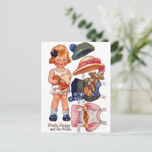  Paperdoll Little Girl Peggy Briefkaart (Staand voorkant)