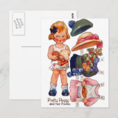 Paperdoll Little Girl Peggy Briefkaart (Voorkant / Achterkant)