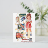  Paperdoll Mary, Mary Quuite Contrary Card Briefkaart (Staand voorkant)