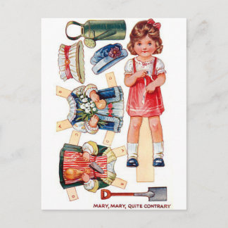  Paperdoll Mary, Mary Quuite Contrary Card Briefkaart