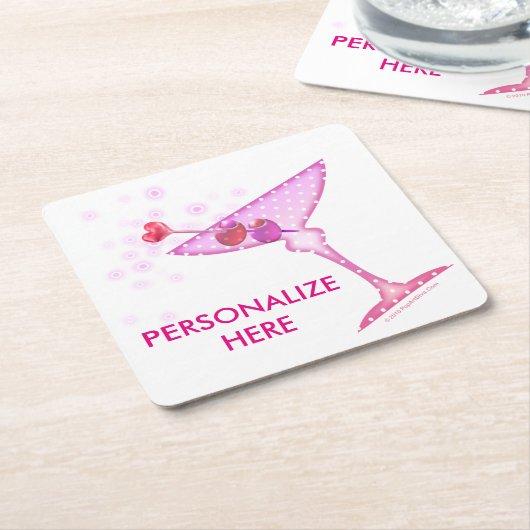 PAPEREN COASTERS - PINK MARTINI KARTONNEN ONDERZETTERS (Schuin)