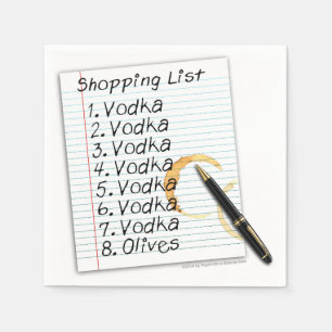 PAPEREN SERVETTEN - VODKA BOODSCHAPLIJST