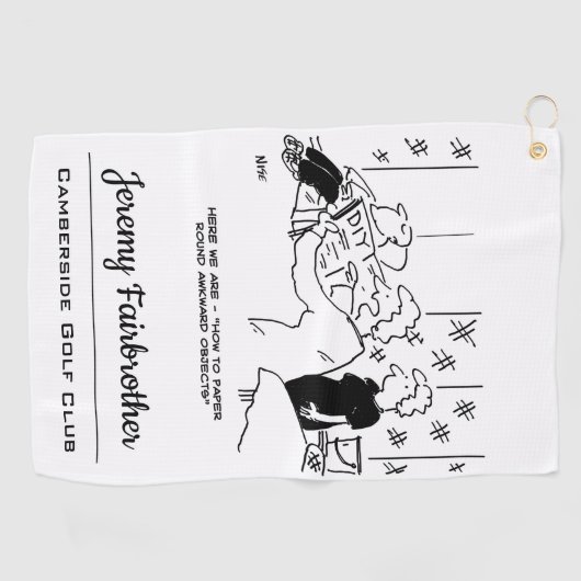 Papering rondom objecten met de wijzers van de klo golfhanddoek (Horizontaal)