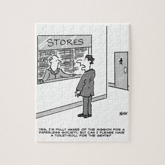 Paperless Society. Man vraagt winkels voor de rol Legpuzzel (Verticaal)