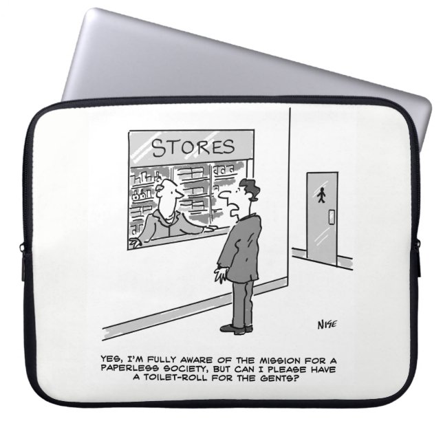Paperless Society. Man wil een Toilet Roll Laptop Sleeve (Voorkant)