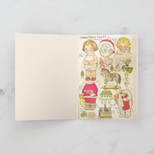  paperpoppen hebben een heel vrolijk kerstfeest feestdagen kaart